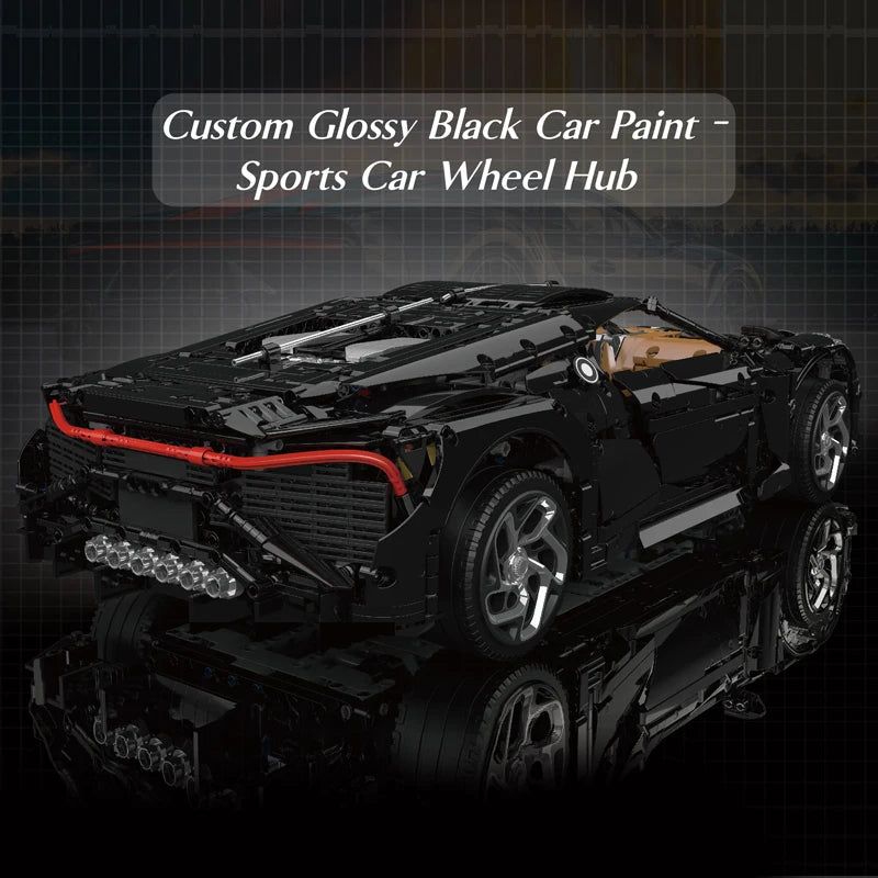Mould King 13163 Technical Car Toys The MOC Black La Voiture Noire Building Block Assembly Sport Car Brick Kids Christmas Gift