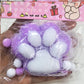 Squeeze Cat's Paw with Fur Stress Relief Squishy Fidget Toy Mini Kawaii Plush Silicone Sticky Decompressing Pinching Cat Foot