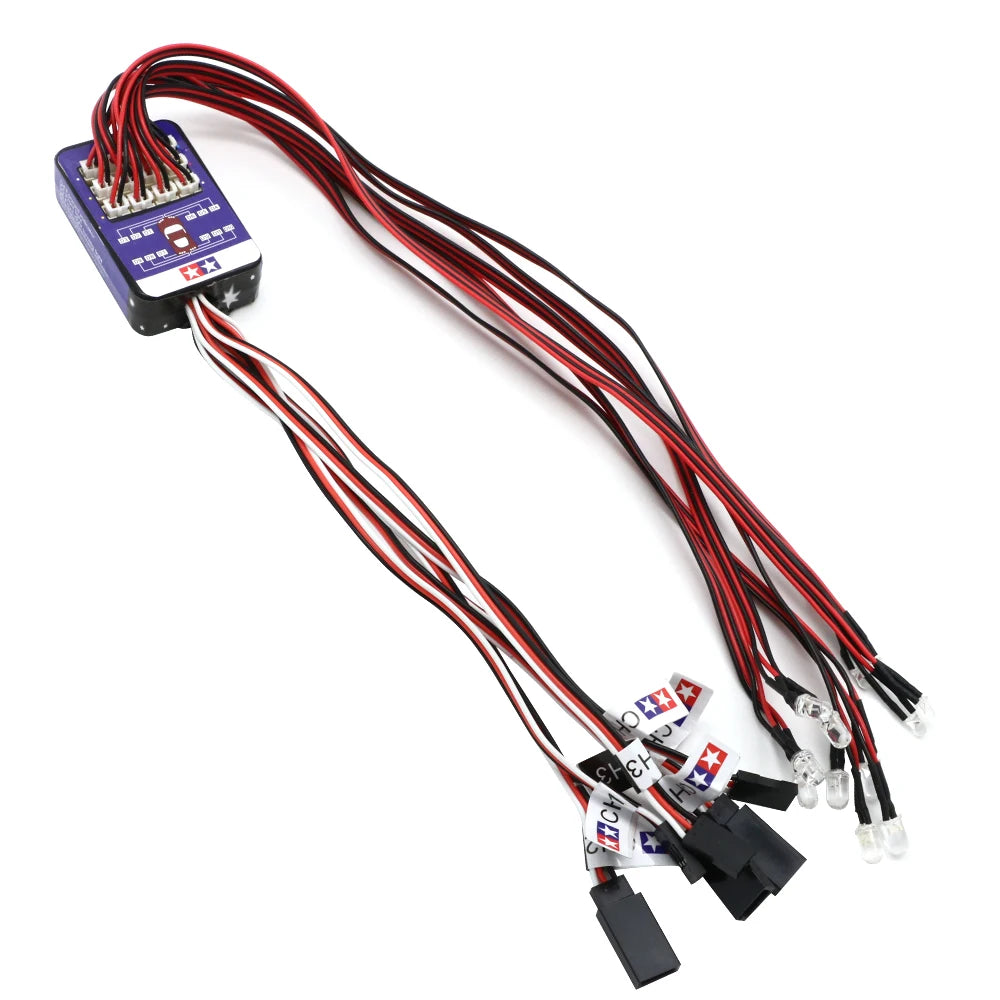 Simulation Flash Light 12 LED Lighting Kit Steering Brake for 1/10 Scale Models RC Car Yokomo Tamiya HSP HPI AXIAL RC4WD TRX