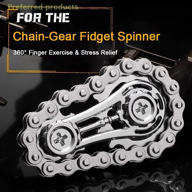 Chain Tooth Mechanical Flywheel Fidget Spinner Antistress Anxiety Metal Bike Chains Spinner EDC Toys for Children Adult Hand Toy