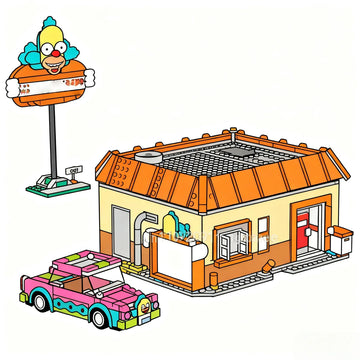 Stock 1635 pieces of MOC City Krusty Hamburg building Model building blocks suitable for  children's Christmas gift set