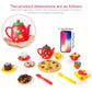 27 pieces of little girl tea party set, simulation kettle set, princess tea time toy kitchen with teapot and cup, donut pizza,