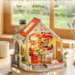 Rolife DIY Miniature House Kit 438-piece Sunlit Farmhouse Kitchen Wooden Dollhouse 3D Puzzle Tiny House Model Building Kit with LED Light Home Decor Gift for Adults Kids