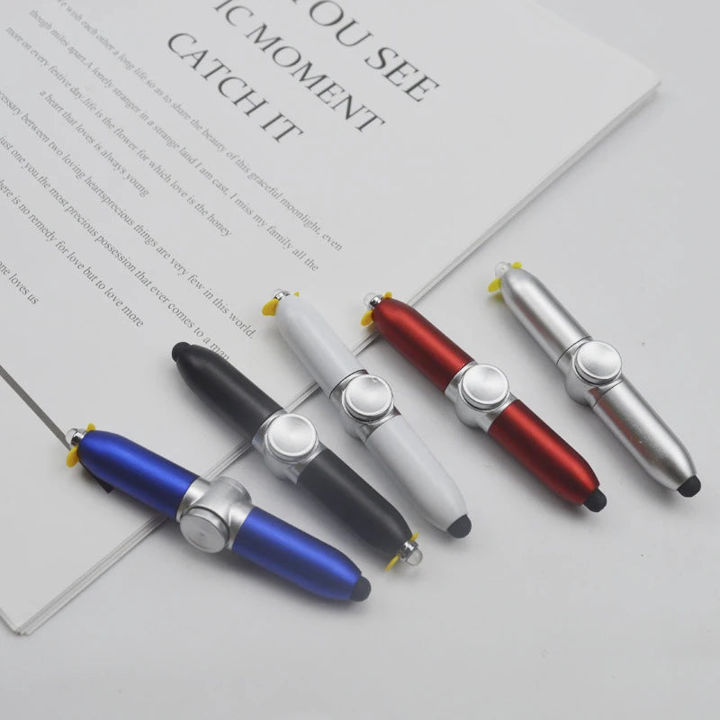 Multi-function Gyroscope Pens Decompression Toy Gyro Spinner Light Fidget Toy Pen With Relief Stress Led Adult Finger Ballpoi