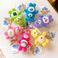 Care Bears Plush Keychain Carebears Rainbow Bear Squeak Voice Cute Stuffed Toys Doll Backpack SchoolBag Decor Keyring Girl Gifts