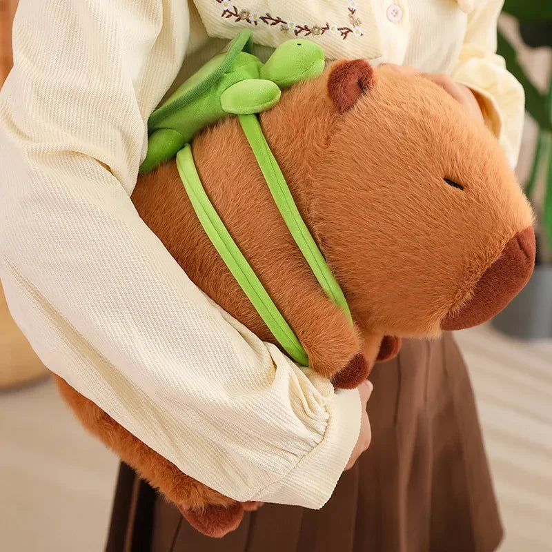 Cute Capybara Plush Toy Stuffed Animals Capibara with Turtle Backpack Kapibala Soft Doll Toys Birthday Christmas Gift
