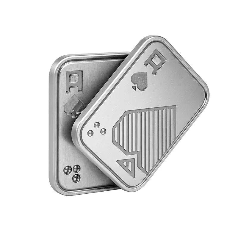 New Stress Relief Push Card Metal Fingertip EDC Poker A K King Gyro Toy for Office Adults Anti Anxiety Fidget Papa Coin