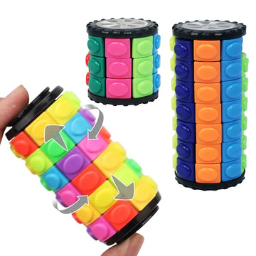 Color 3D Rotating Magic Cube Puzzle Color Tower Stress Relief Novel Magic Cube Children's Puzzle Toy Montessori Toy Gift