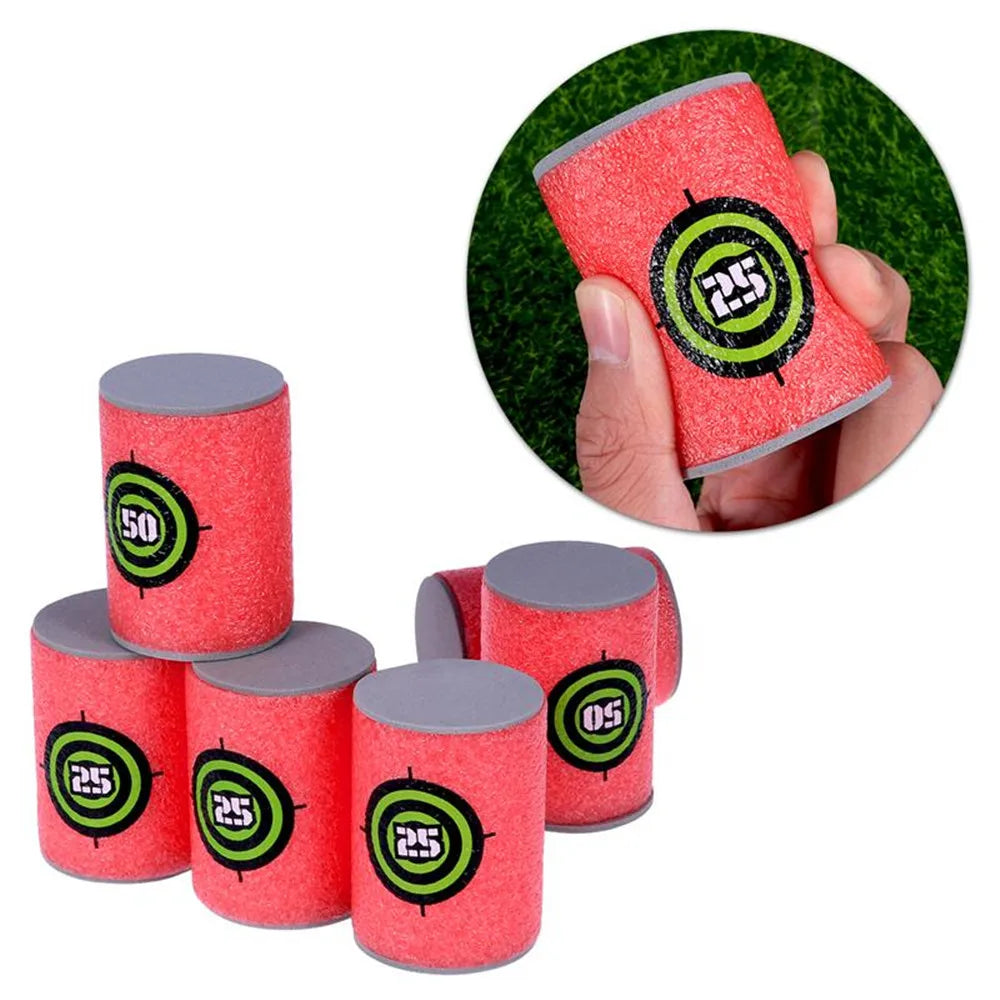 6pcs Target Cans Soft Foam EVA Bullet Targets Dart Toys for Nerf N-strike Fixed Elite Games Kids Training Supplies Toy