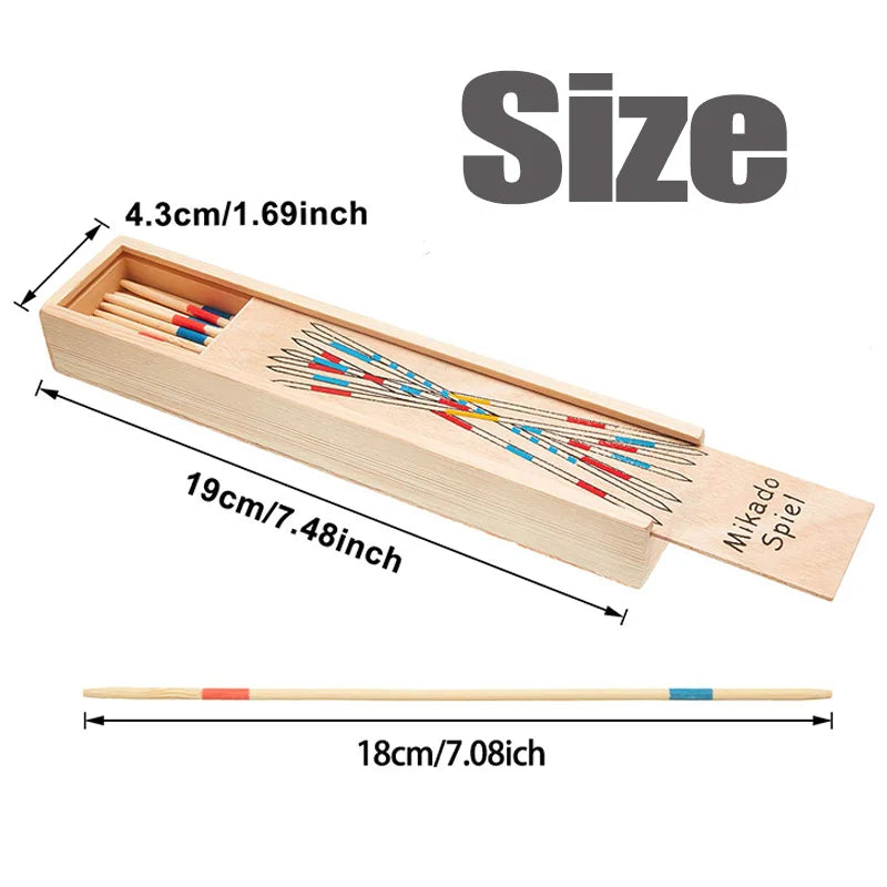 Classic Wooden Pick Up Sticks Game Colorful Development Interactive Learning Fun Family Party Multiplayer Puzzle Toy Kid Adult