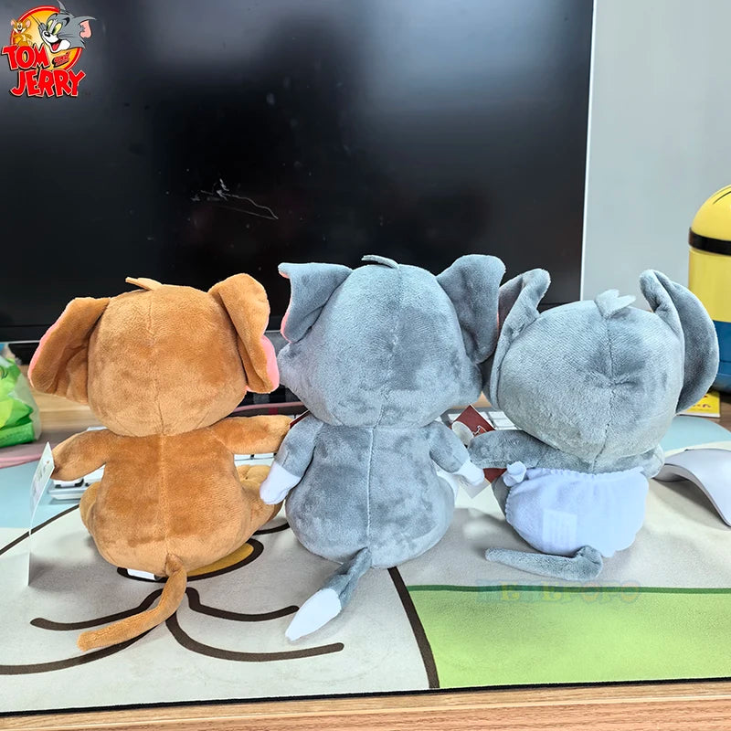 19cm Upgrade Classic Tom and Jerry Plush Toys Cute Plush Animated Toys for Christmas Birthday Gifts Soothing Toys for Children