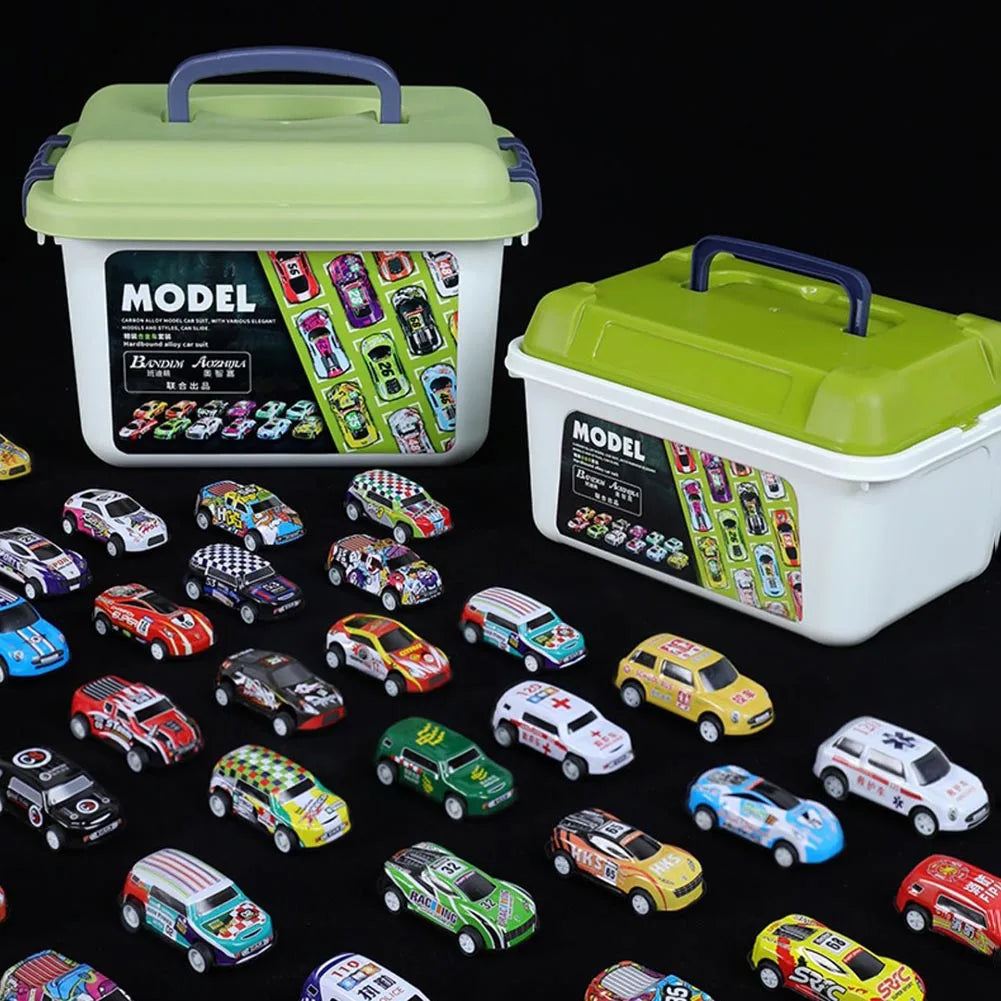 20/30/50Pcs Mini Car Set Inertia Pull Back Cars for Boys Plastic Vehicle Model Collection Toys Birthday New Year Gifts for Kids