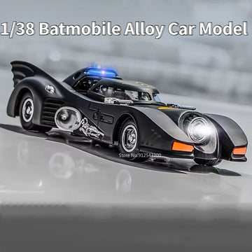 1/38 Alloy Batmobile Toy Car Model Alloy Diecast with Pull Back Sound Light Model Vehicles Collection Toy for Boy Birthday Gifts