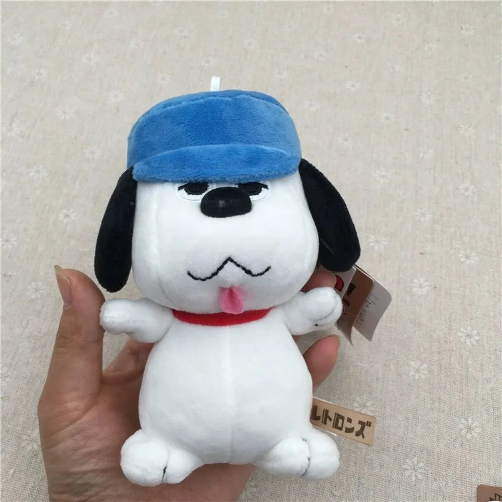 13cm Snoopy Keychain Plush Ornaments Fluff Soft Bead Chain Bag Pendant Charlie Brown Cute Stick Out Tongue Stand Dog Girl Gift