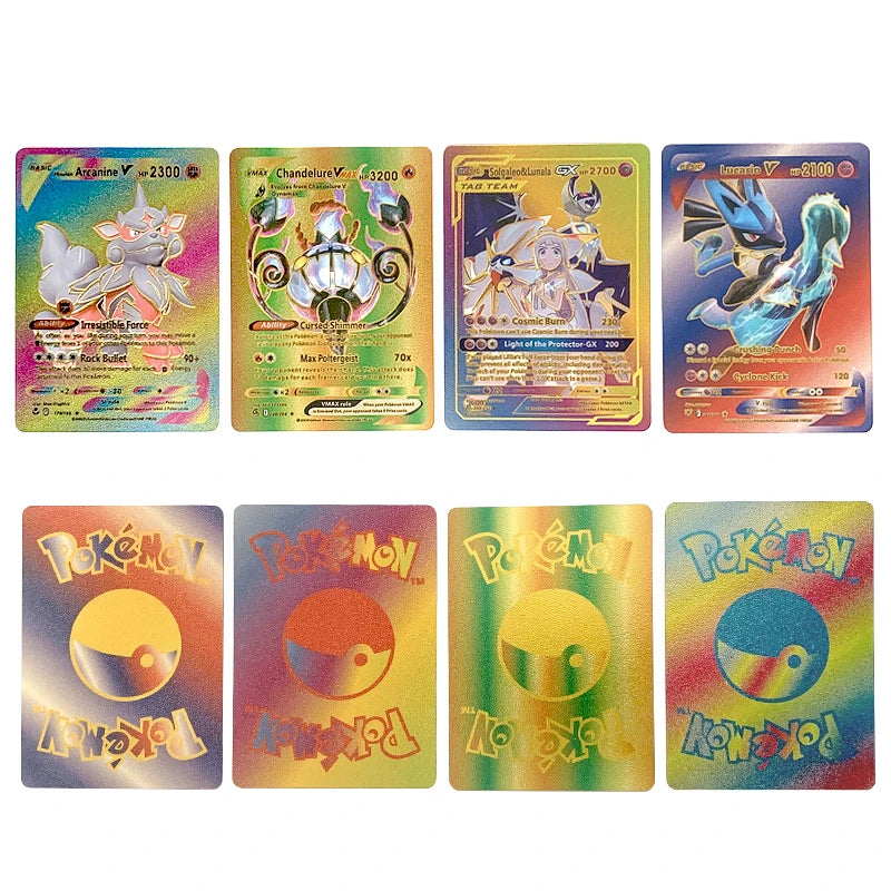 81-15Pcs Pokemon Cards Gold Silver Vmax GX Card Collection Battle Trainer Card Spanish English French Child Toys Christmas Gifts