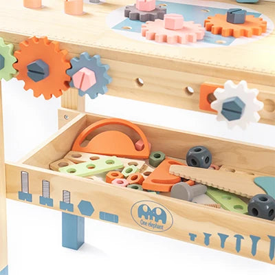 ROBUD Wooden Toy Workbench Tool Bench Set for Kids with Electric Drill Pretend Play STEM Learning Gift for Boys Girls Age 3+