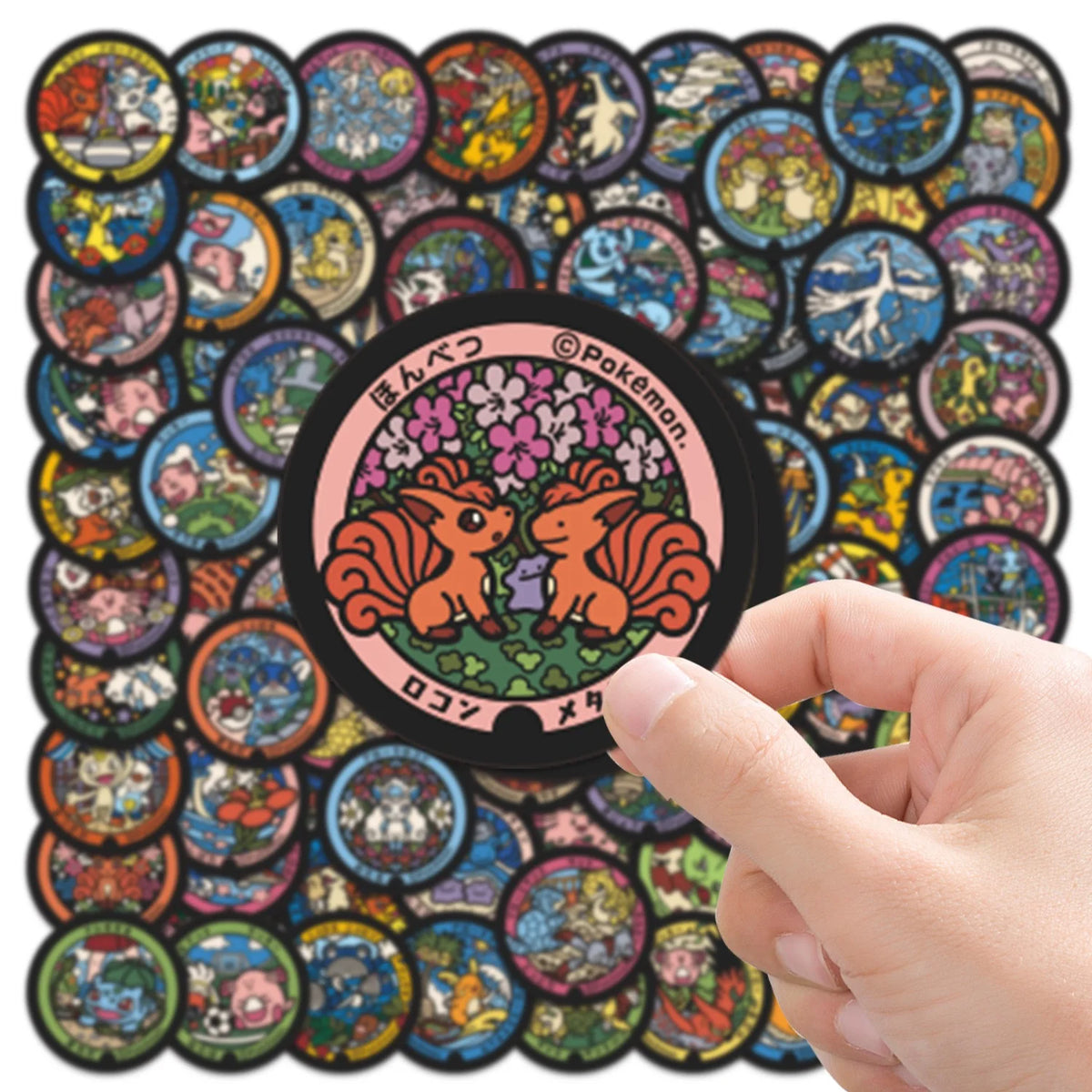 108Pcs Pocket Monster Patches Stickers Waterproof Cartoon Graffiti Decals for Phone Laptop Guitar Luggage Anime Fans Gift
