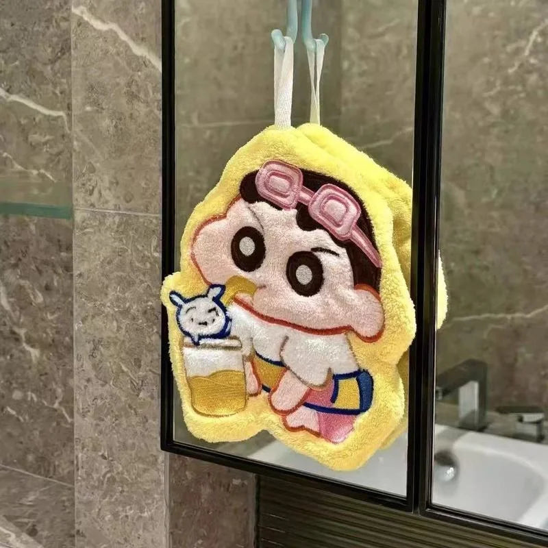 Cartoon Xiaoxin Kitchen Hand Towel Hanging Cute Thickened Bathroom Household Water Absorbent Towel Non Shedding Dish Cloth