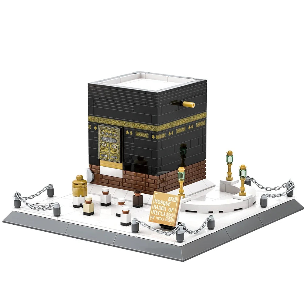 Saudi Arabia Mecca Grand Mosque Kaaba Small Building Blocks MOC World Famous Architecture Educational Toys Kid Boy Birthday Gift