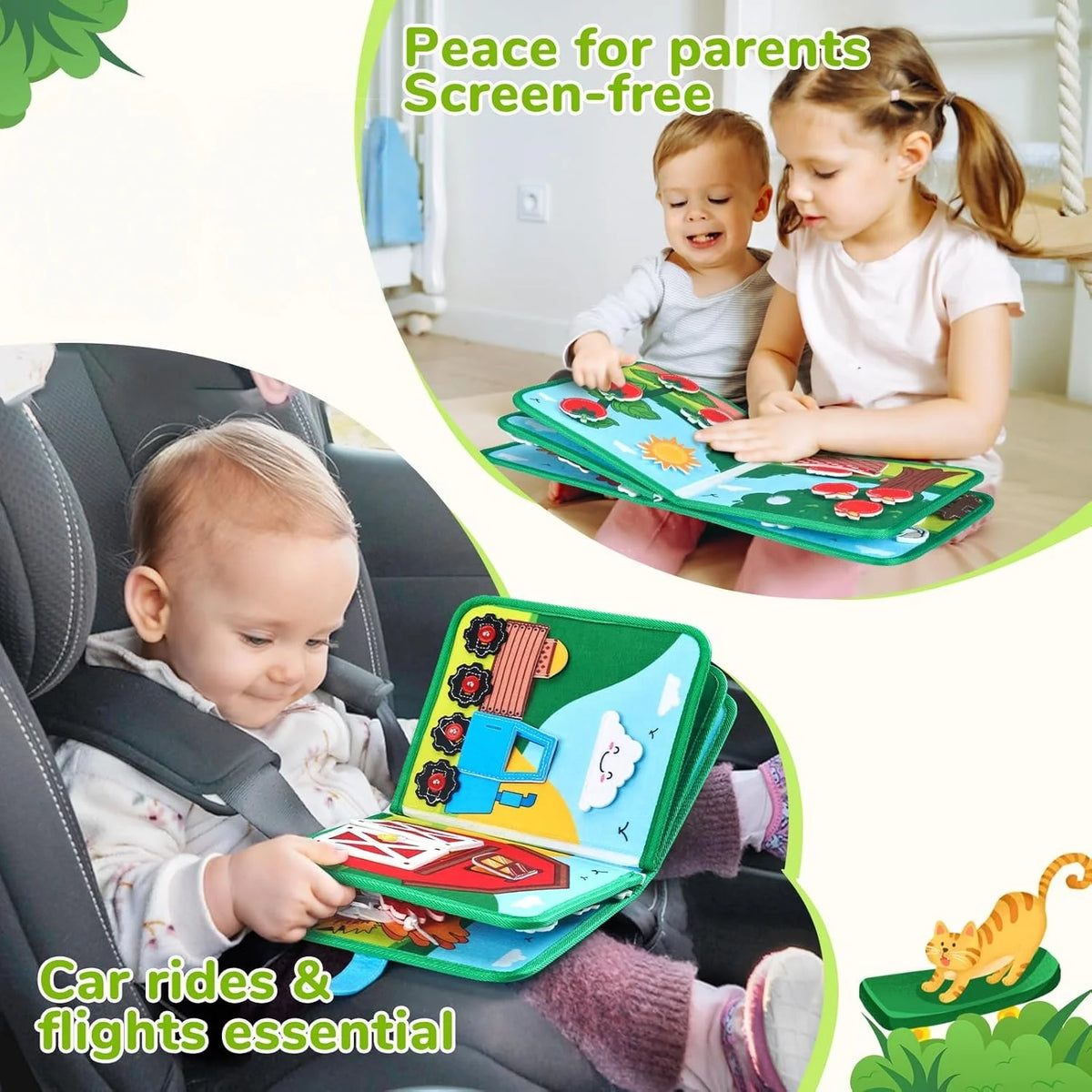 Busy Board Montessori Toys For Toddlers Farm Animal Story Busy Book Sensory Toy Preschool Learning Fine Motor Travel Activities
