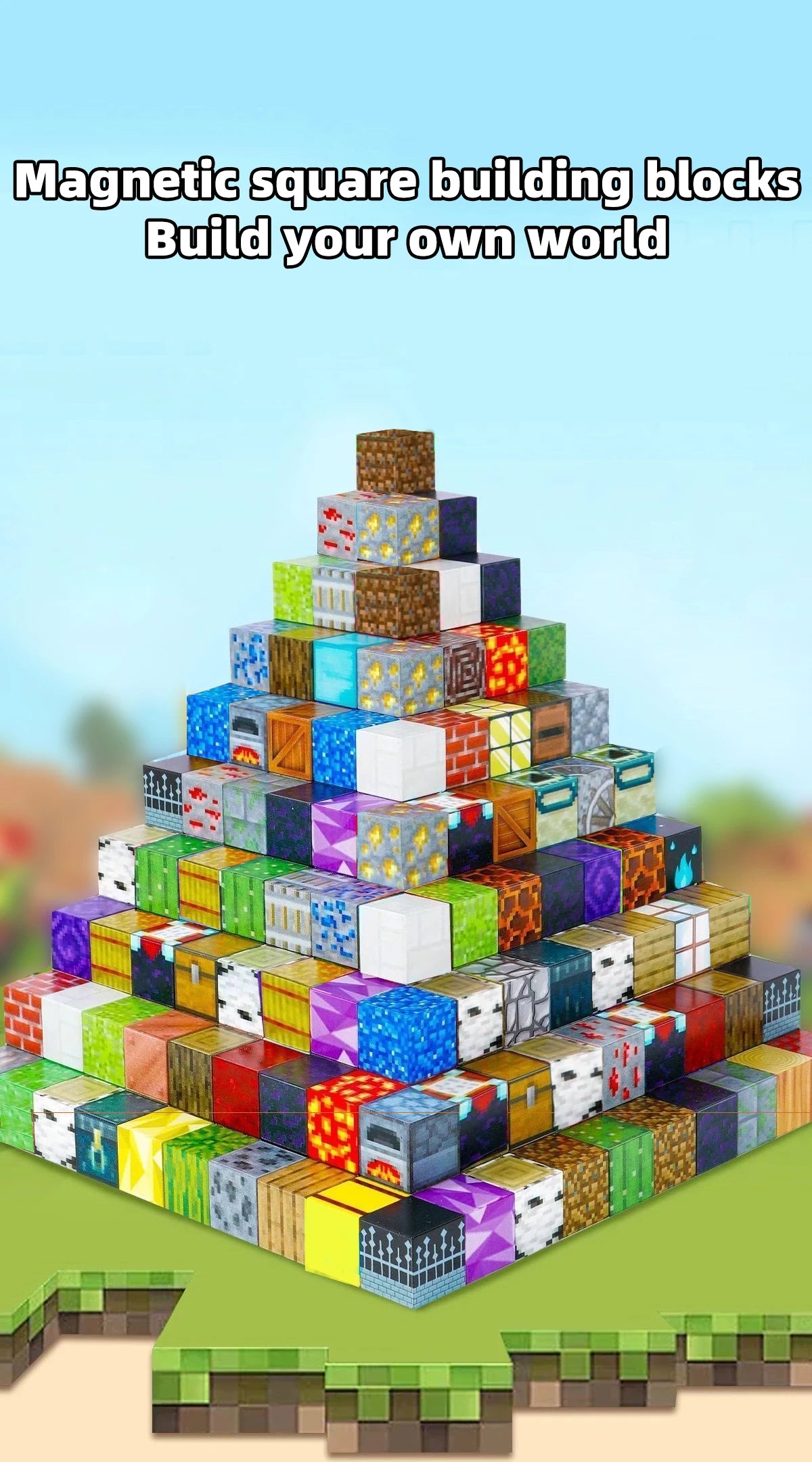 TNT Building Block Storage Box, Magnetic Building Blocks Toy, Building Block Set, Children's DIY Assembly Toy Building Blocks,