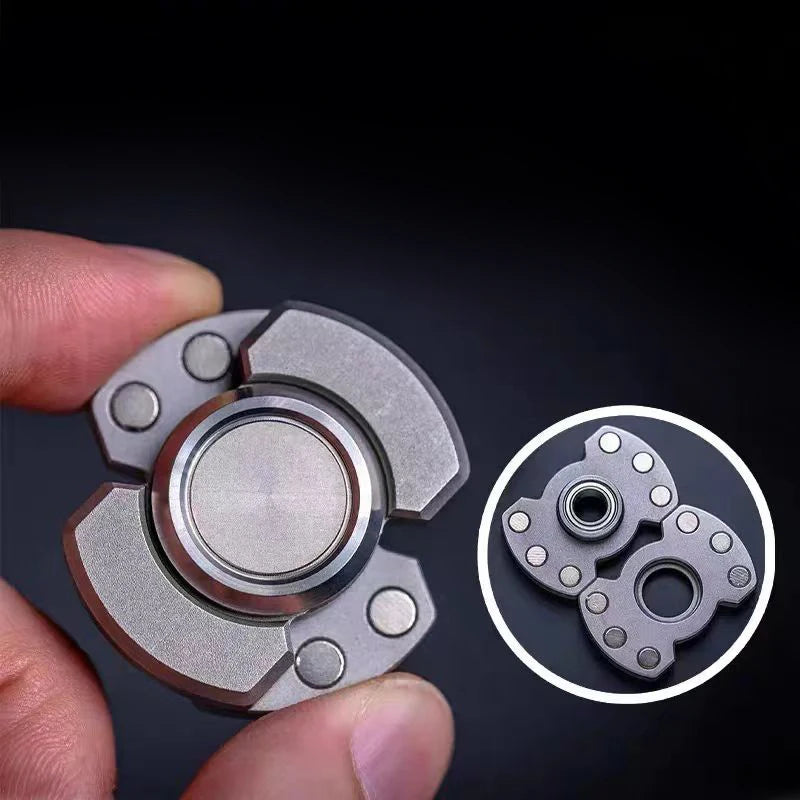 Alloy Metal 3 In1 Fidget Spinner Slider Clicker Magnetic EDC Cool Gadget Silent Stress Relief Enhanced Focus For Adults & Kids