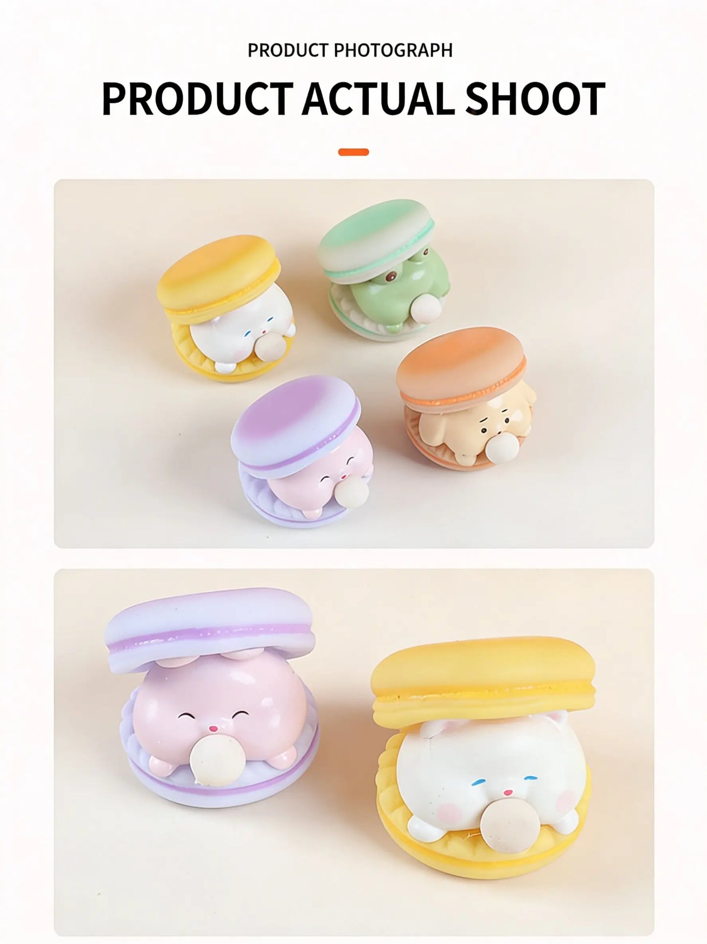 Creative Spit Bubble Burger Squishy Toy Cute Macaron Cartoon Stress Relief for Adults Office Vent Prank Desktop Decor Ornaments