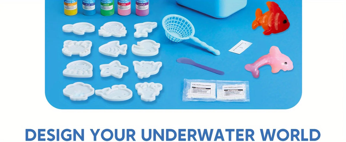 JOYFY Aqua Elf Water Gel Kit Magic Fairy Water Toy Kit with 10 Magic Gels 12 Sea Creature Molds for Presents Birthday Gifts