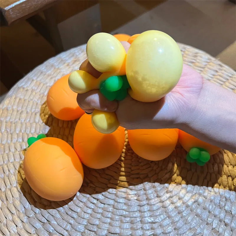 Kawaii Carrot Squishy Toy Soft Slow Rising Simulation Vegetable Stress Relief Fidget Toys for Kids Adults Decompression Gift