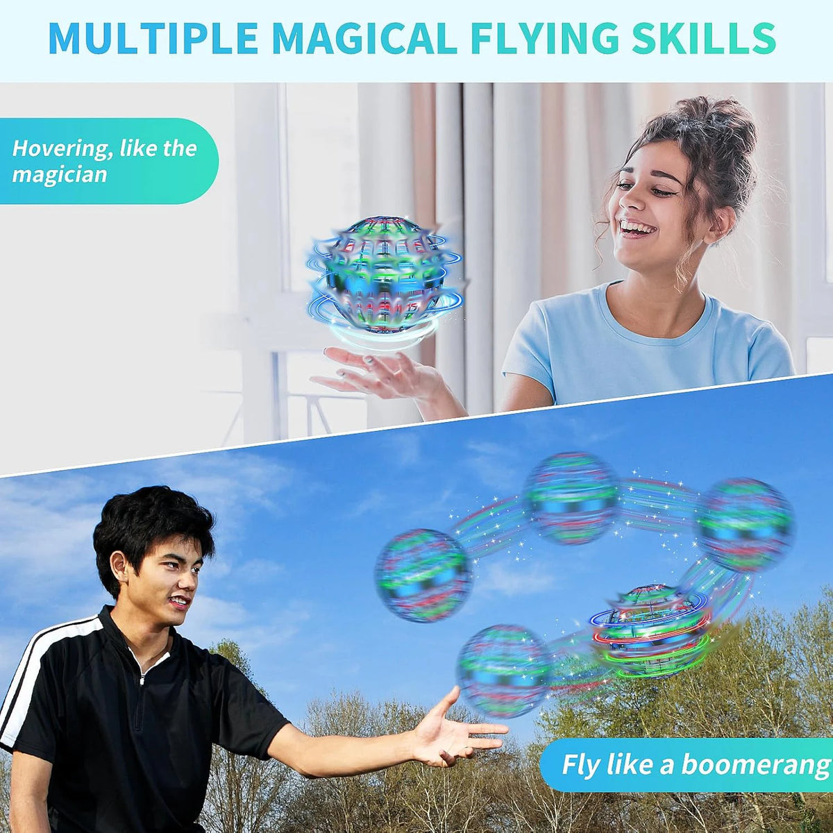 2026 AI Flying Orb Ball Toys Galaxy Cosmic Globe Boomerang Hover Ball Hand Drone Orbit Galactic Fidget Spinning Birthday Gift