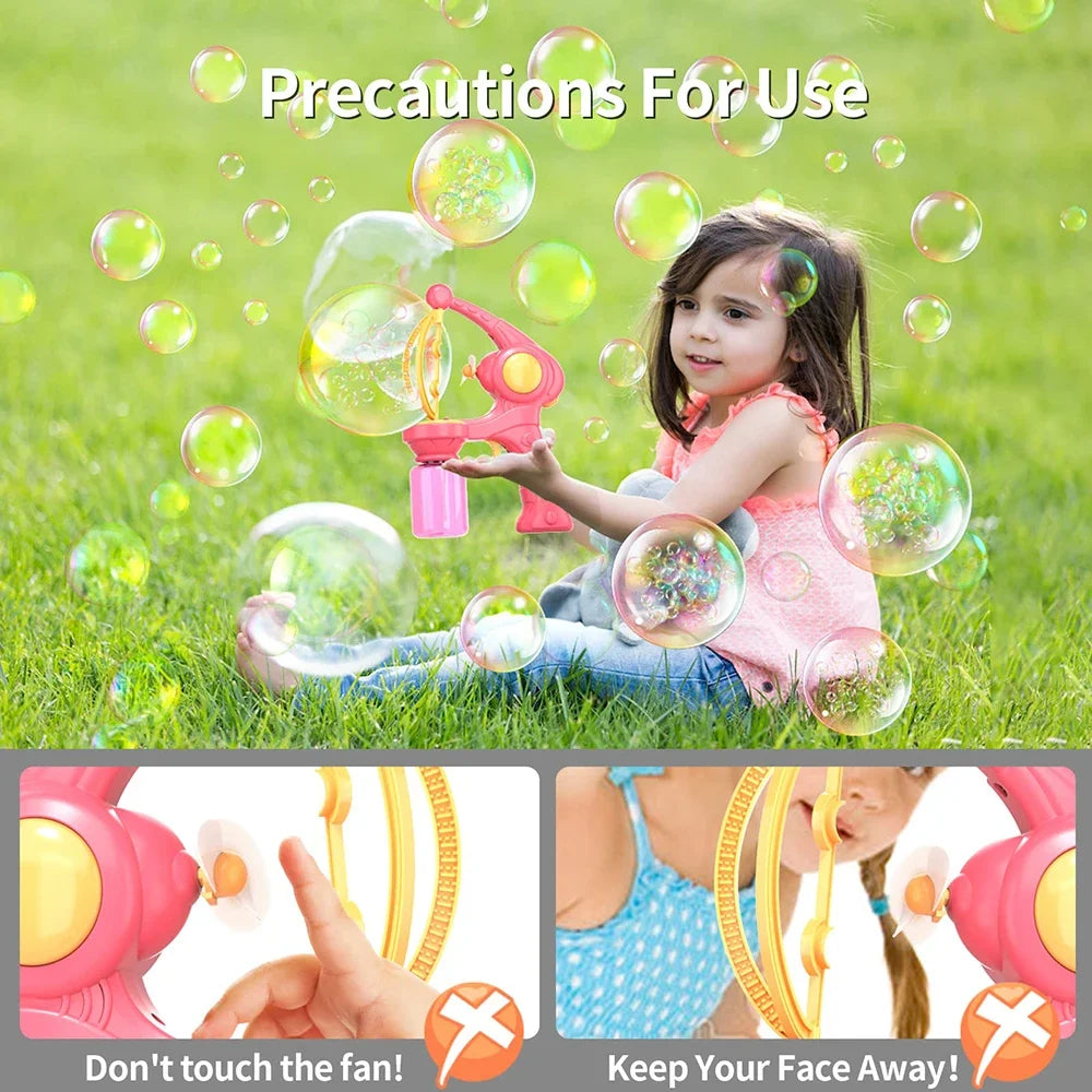 Bubbles Machine Electric Bubble Gun Large Small Bubbles Kids Toy Automatic Soap Blower Outdoor Party Games Children Gifts