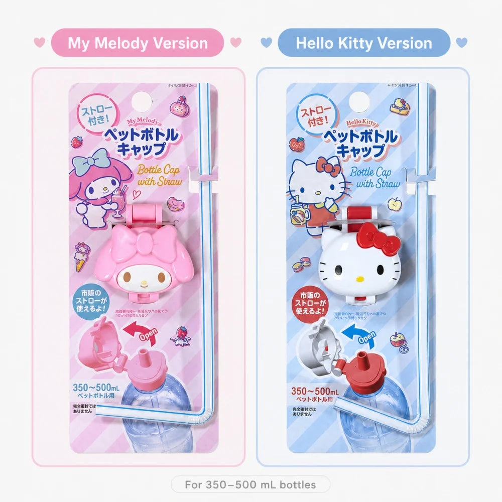 Genuine Sanrio Straw Bottle Cap for Women My Melody Hello Kitty Cute Cartoon Drink Lid for Water Bottles Gifts
