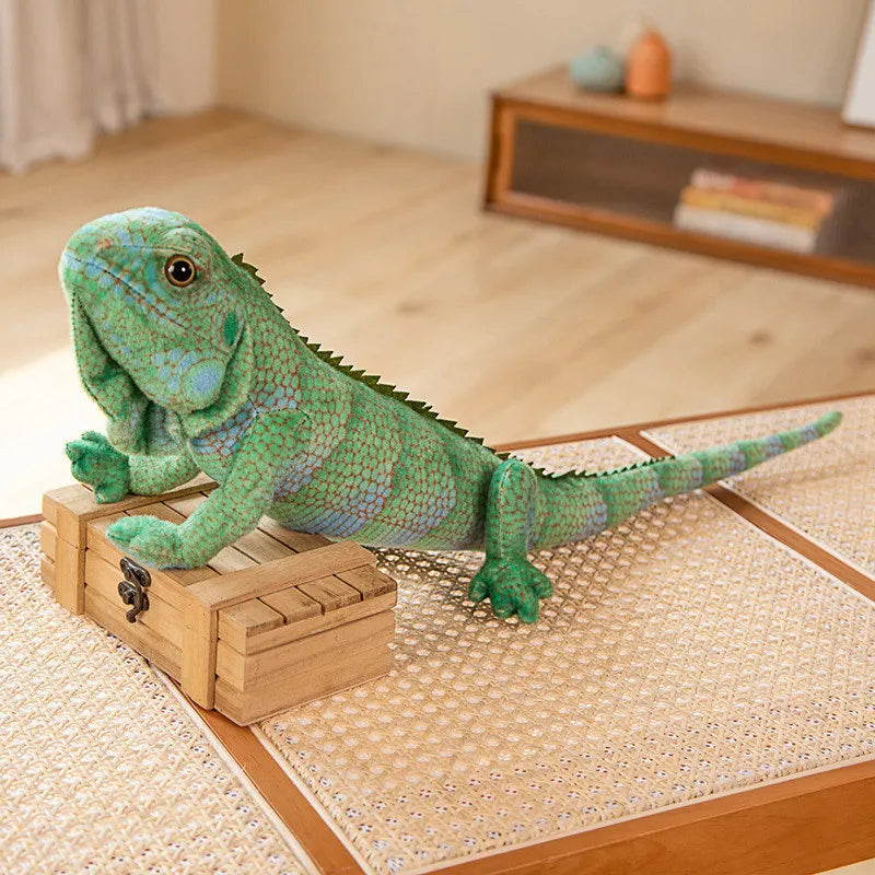 65CM Simulated Mane Lizard Doll Chameleon Plush Toy Creative Boy Pillow Doll Birthday Gift Rag Doll