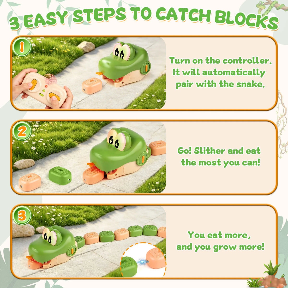 2‑Player Remote Control Snake Toy, Magnetic 2‑Player Battle RC Toy, RC Snake Game Toy