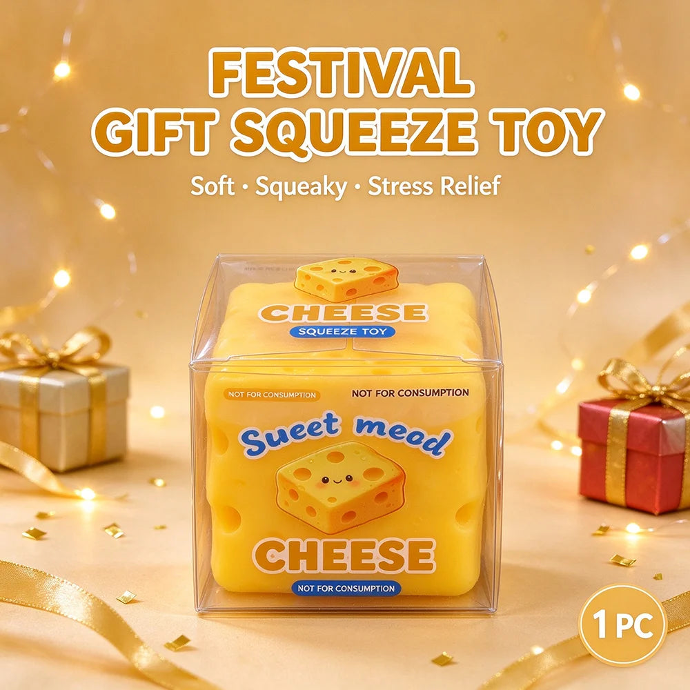 High Quality Simulation Cheese Building Block Squeeze Toy Slow Rising Stress Relief Sensory Fidget Toy for Kids Friends Students Christmas Halloween Party Birthday Gift Goodies