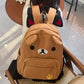 Kawaii Cartoon Rilakkuma Korilakkuma Embroidery Waterproof Nylon Backpack Large Capacity Student School Bag For Girls Boys