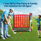 4-in-1 Giant Connect Game Set Adjustable Height, Basketball Hoop, Ring Toss and Net Jumbo Outdoor Yard Game for Families Events