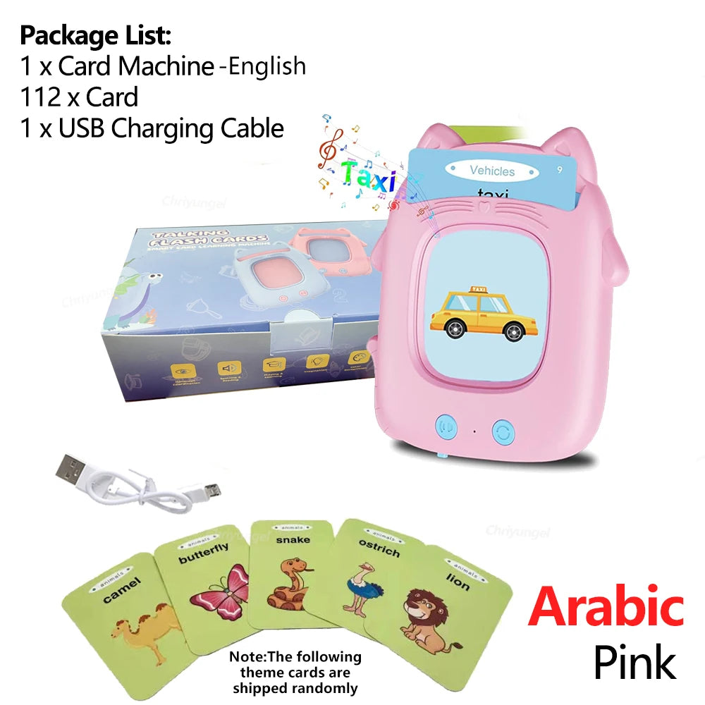 Talking Flashcards Learning Machine for Toddlers English / Spanish / Italian / Arabic Audio Early Educational Toy Gift