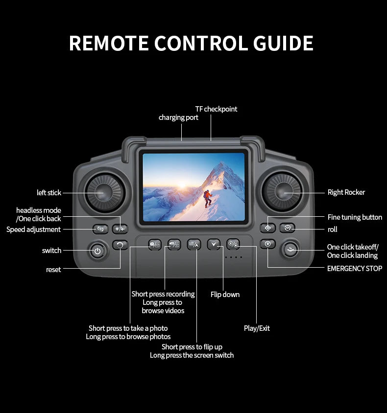 E88 Pro Foldable Drone Dual HD Camera Optical Flow Positioning 2.4G Signal 100M Remote Range One Key Takeoff Landing Return Outdoor Aerial Drone