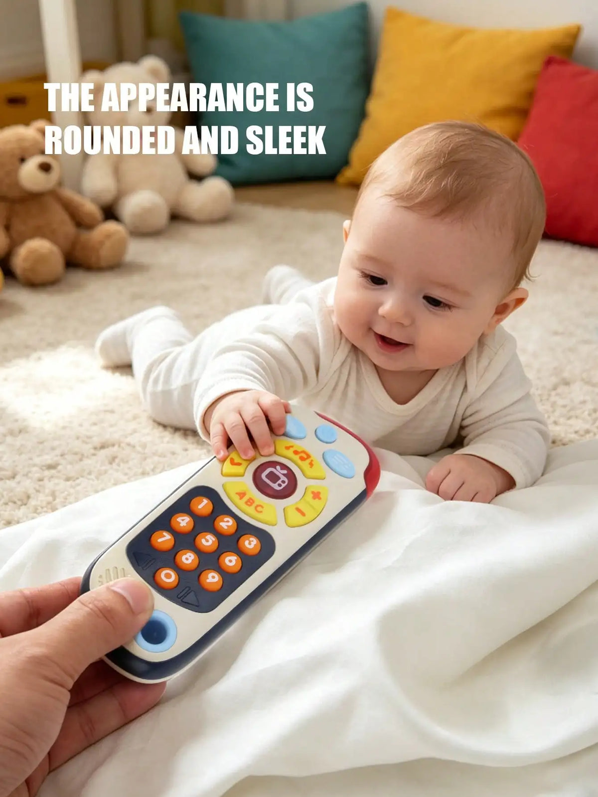 1Pcs Baby Tv Remote Control Toy with Light & Musical Sound, Multifunctional Early Educational Number Learning Pretend Play Toy