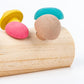 Toddler Wooden Mushroom Picking Game Rainbow Block Montessori Educational Wooden Toy Developmental Shape Matching Assembly Grasp