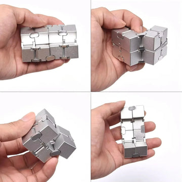 Alloy&Plastic Infinity Cube Fidget Toy Ultra-Durable Sensory Stress Reliever for Adults & Kids Anxiety Relief Gift