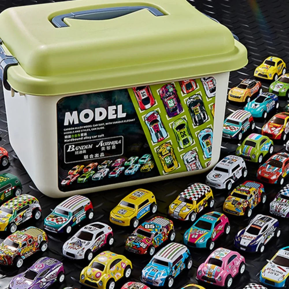 20/30/50Pcs Mini Car Set Inertia Pull Back Cars for Boys Plastic Vehicle Model Collection Toys Birthday New Year Gifts for Kids