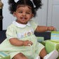 NPK 24inch Mila Dark Brown Skin Reborn Toddler Girl Doll Happy Baby Rooted Hair High Quality Collectible Art Doll