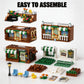 City Street View Coffee Shop Modular Building Blocks, MOC Architecture Bricks Set, DIY Town Life Model Toys for Kids & Adults