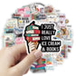 50pcs Cartoon Book Worm Book Reading Stickers Notebook Diary Motorcycle Skateboard Computer Decal Luggage Graffiti Sticker