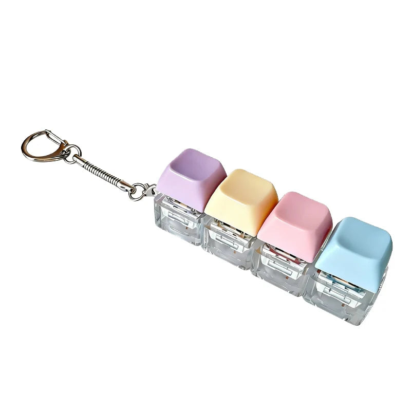 Fidget Toy Nine-key Keyboard Keychain Button Fidget Gifts for Adults to Relieve Stress Can Be Assembled Freely No Light