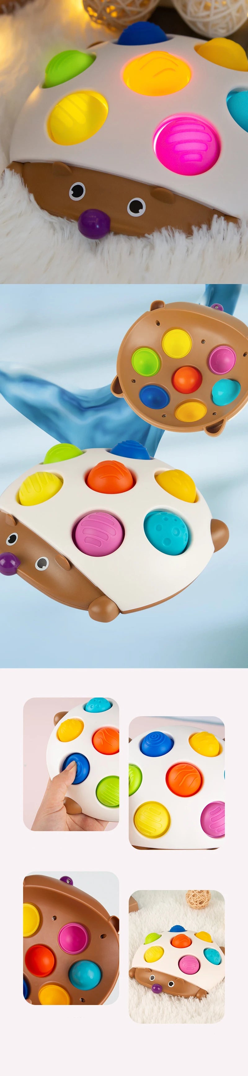 Squeeze Push Pop Toys Kids Finger Press Silicone Fidget Sensory Toys For Baby Adults Decompression Toy