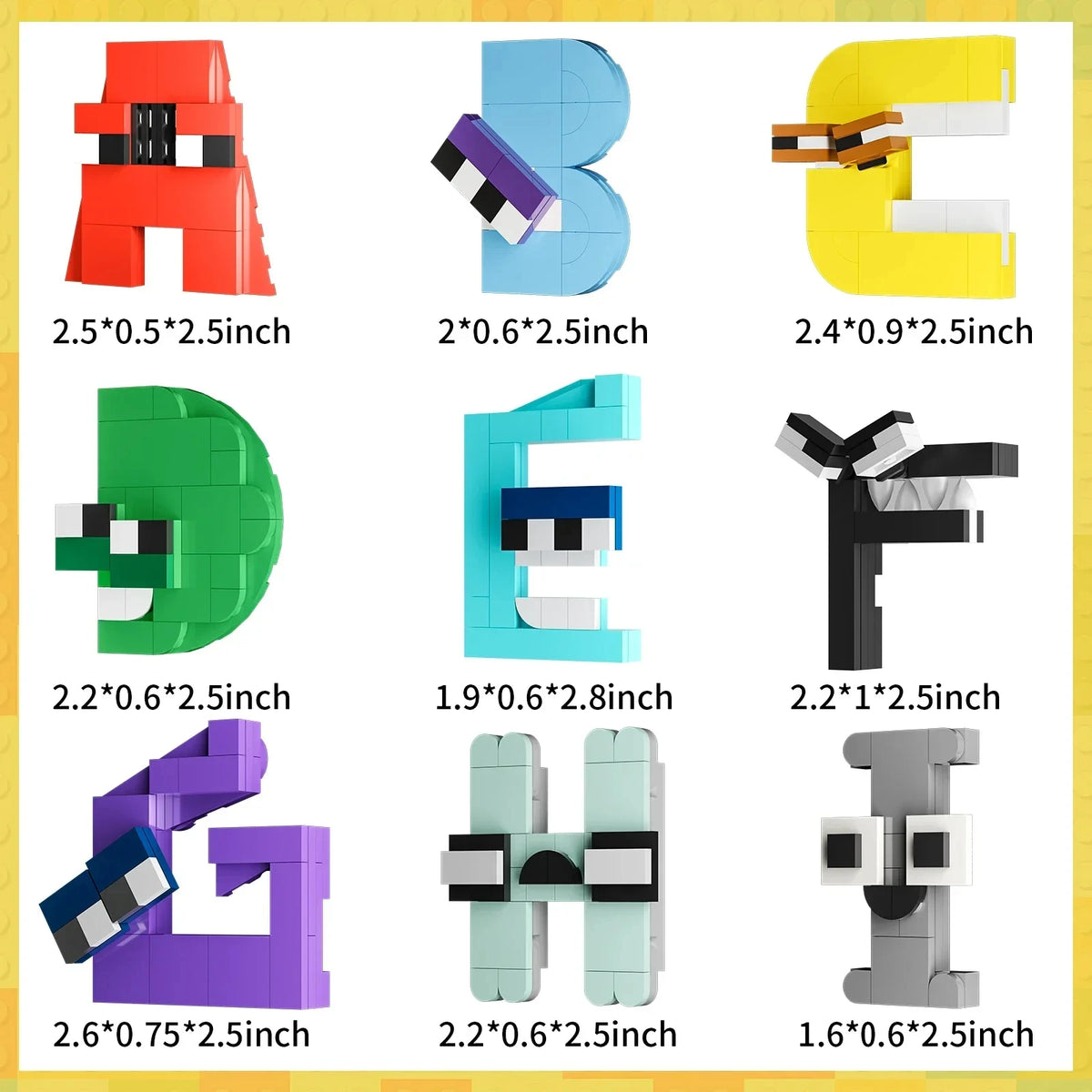 MOC 931PCS Letters Lore A-Z 26 English Alphabet Numbers Letters Building Blocks Set Legend Letters Education Bricks Kids Toys