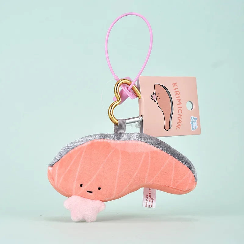 Kawaii Sanrios Gudetama Sam Gudetama Ahiru no Pekkle Plush Doll Keychain Hangyodon keyring My Melody Stuffed Backpack Pendant
